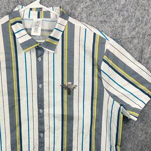 Walt Disney Parks The Haunted Mansion Striped SS Button Up Shirt Size 2XL